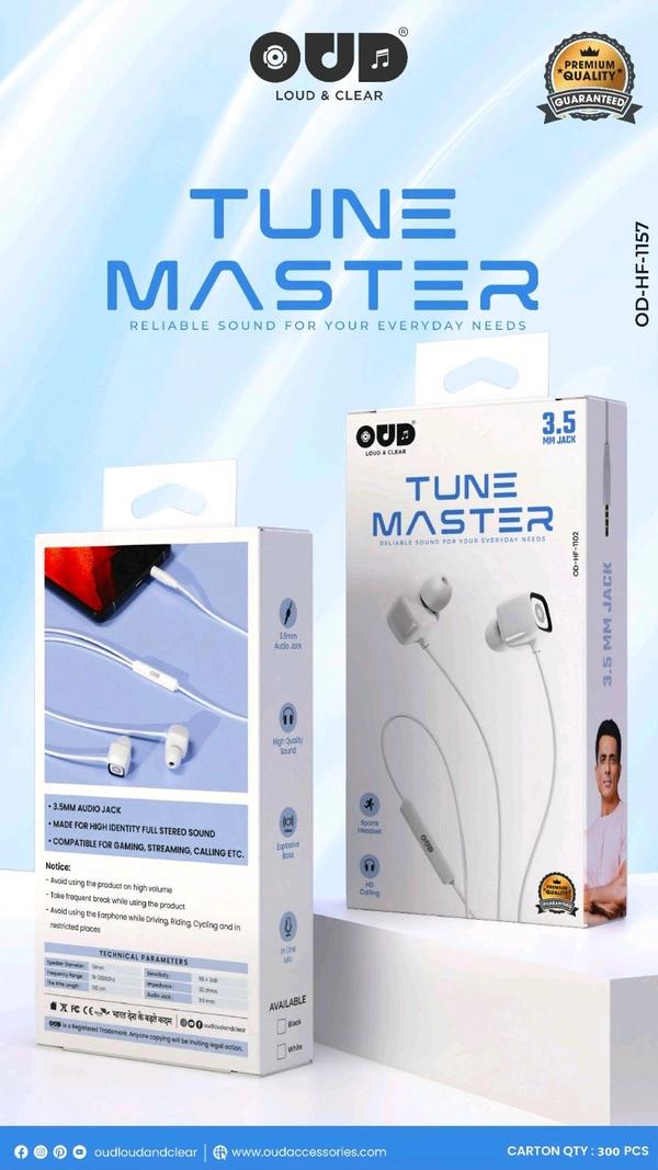 OUD TuneMaster OD-HF-1157 3.5mm Jack Earphone 