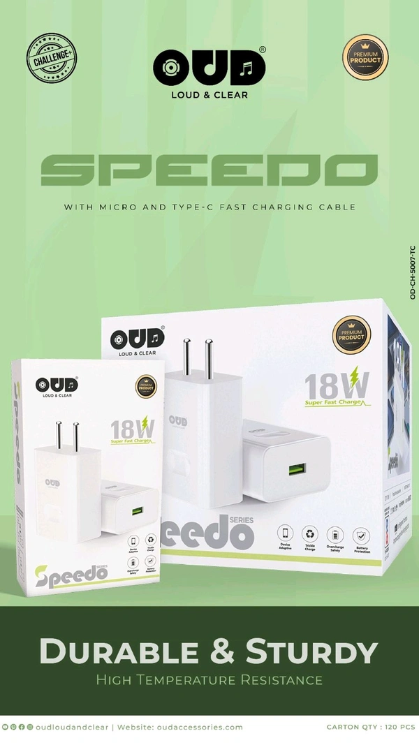 OUD SPEEDO TYPE-C CHARGER 18W GENUINE QUALITY 