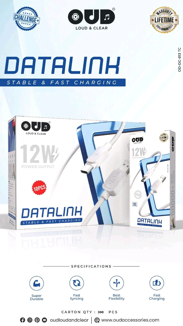OUD DataLink OD-DC-813TC 12W Power Output  Stable & Fast Charging Cable 