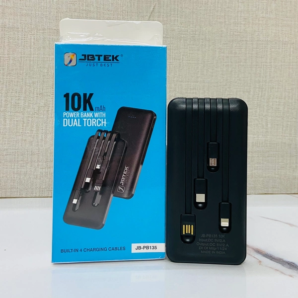 JBTEK New 10000mAh (PB-135) Power Bank With Dual Torch 
