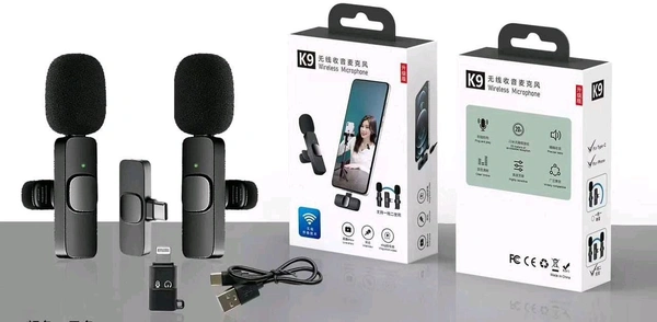 K9 Dual Wireless Clip Microphone Type C & Lightning