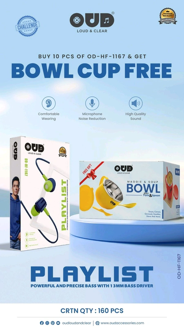 OUD Playlist Type-C OD-Haf-1167 Earphone Premium Quality (buy 10 Pcs Get 1 Bowl 🆓)