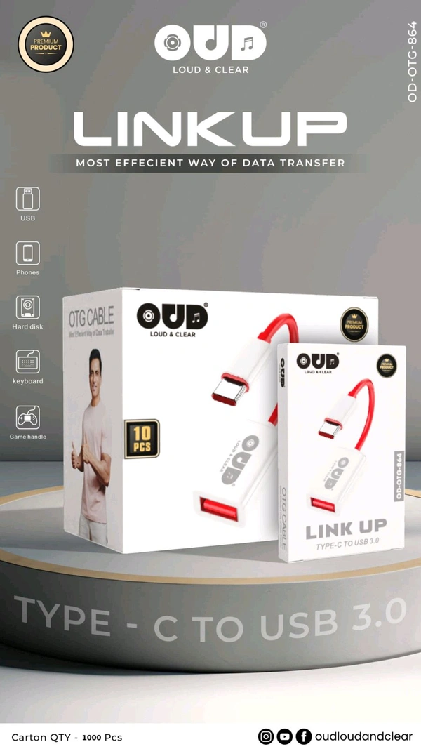 New OUD Link Up OD-OTG-864 USB To Type-C OTG 