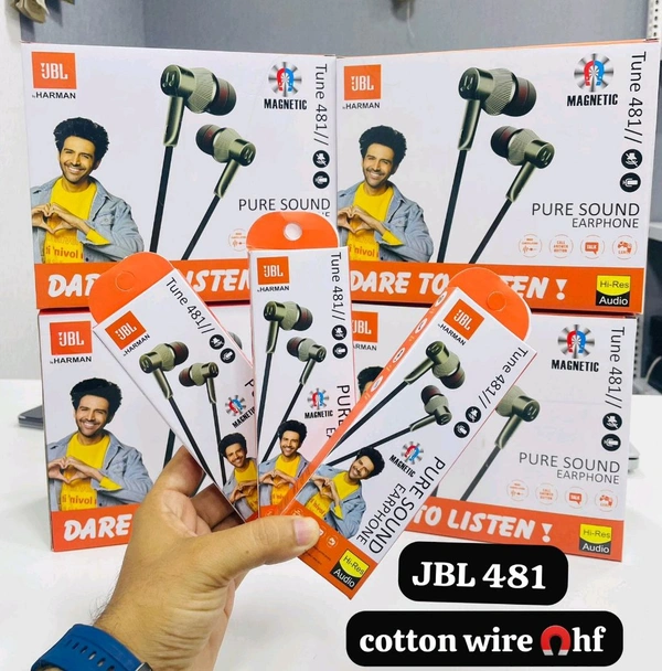 New JBL 481 Cotton Wire Megantic Earphone Box Pack 