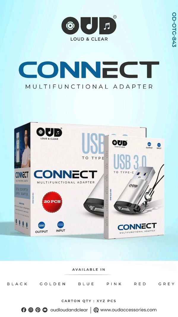 OUD OTG-843 TYPE-C TO USB 3.0 CONNECT MULTIFUNCTIONAL ADAPTER 