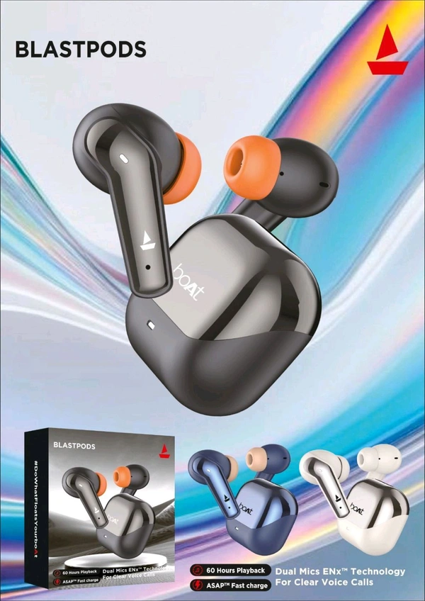 Boat Blastpodas 💯% Og Shining 🌟 Dual Mic Clear Voice Call Earbuds 