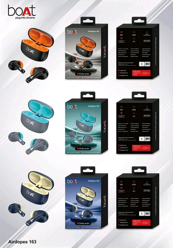 Boat Buds 163 Dolby Sound Wireless Super Quality Earbuds 