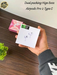Airpod Pro2 💯% Og C type Pin Beep Sound+ Touch Volume Controller+ Magnet 🧲 Ear (WHITE 🤍)