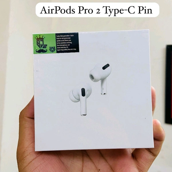 Airpod Pro2 💯% Og C type Pin Beep Sound+ Touch Volume Controller+ Magnet 🧲 Ear (WHITE 🤍)