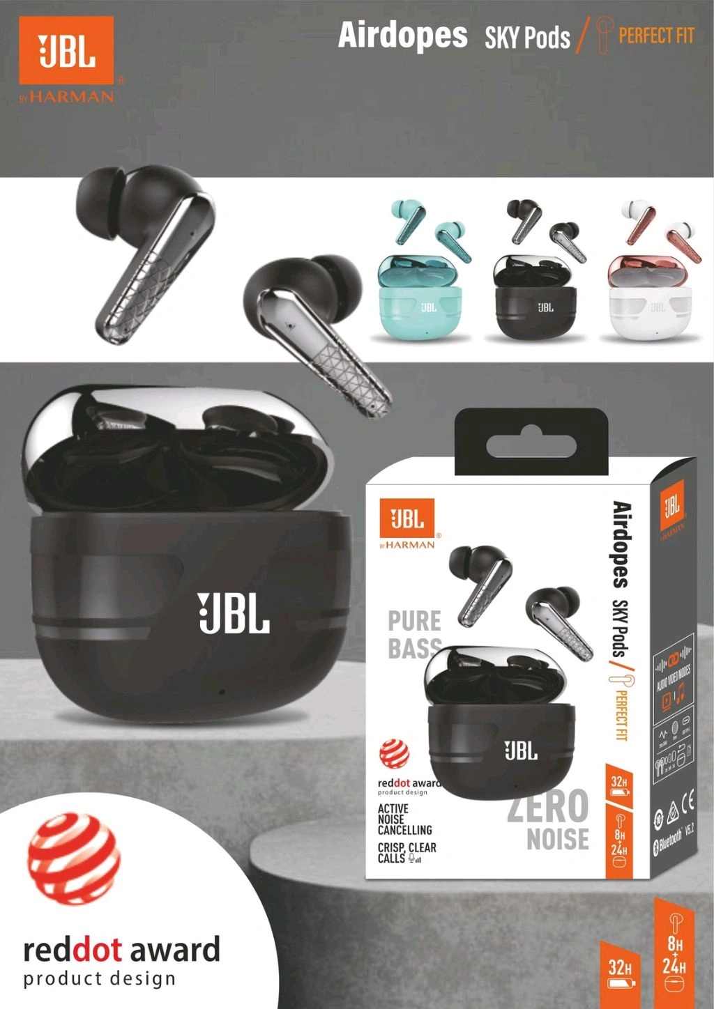 Jbl SkyPod 💯% Og Airbuds All Shiny ✨ Heavy Weight Full Battery