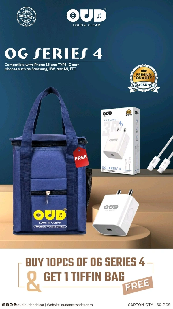 New Oud Iphone 15 Og Series 30W PD Charger Charger With Braided Cable Fast Charger 1year Warranty (Buy 10 pcs Get Tiffin Bag Free)