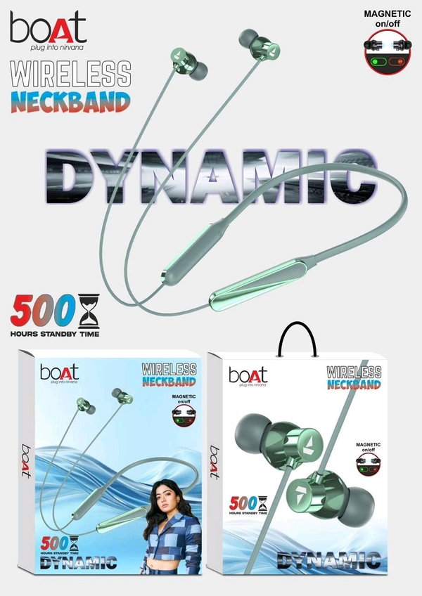 Boat  New Dynamic Neckband Magnetic 🧲 on Off+ Metal Ear+ Shiny ✨ Ear+220 Mah big Battery 🔋