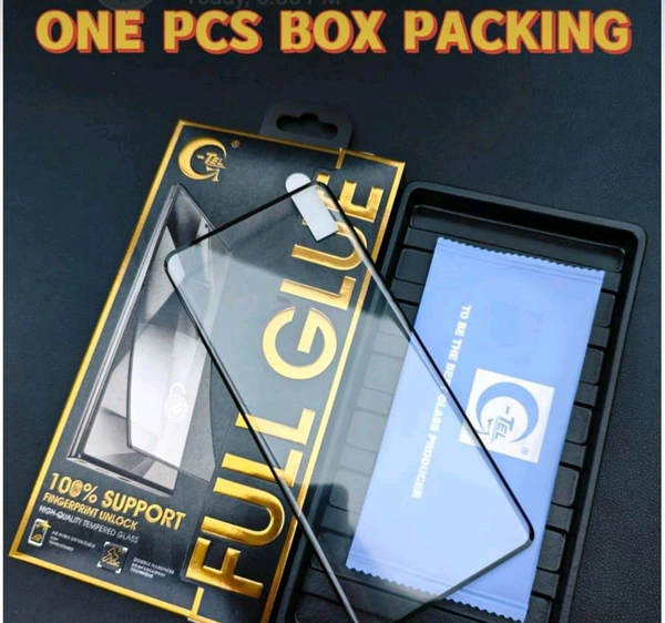 G-Tel Full Glue Glass 💯% Supported Fingerprint Unlock Premium Quality - Oppo F27 Pro