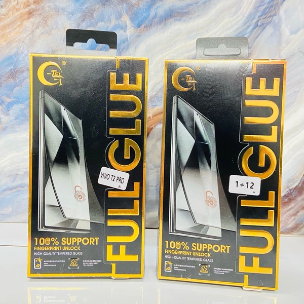G-Tel Full Glue Glass 💯% Supported Fingerprint Unlock Premium Quality - Samsung S22 Ultra