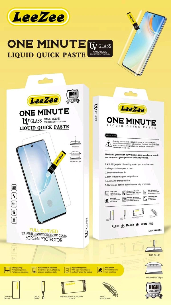 LeeZee SAMSUNG One minute Uv Glass 💯% Og Quality Liquid Quick Paste  - S9+