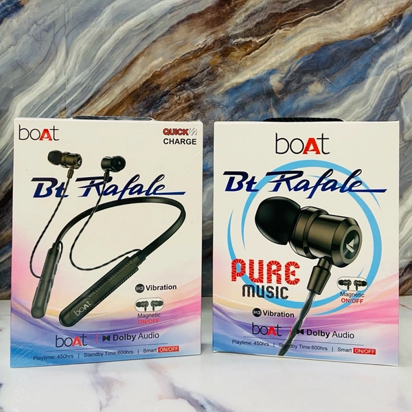 Boat  New Rafel Full Vibration & Metal & Magnet 🧲 Ear+ Magnetic 🧲 on off Bass Sound Neckband 