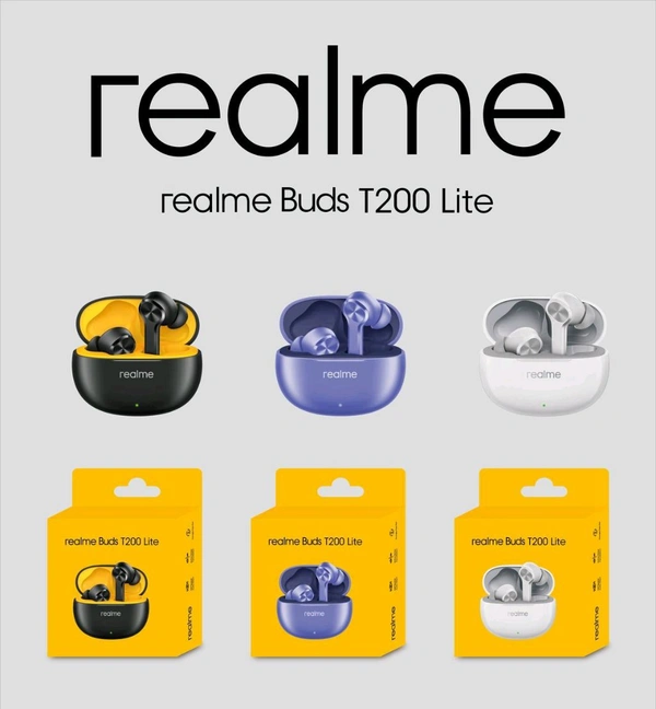 Realme Buds T200 Lite 💯 % Og Quality Super Sound Multi Colour Earbuds 