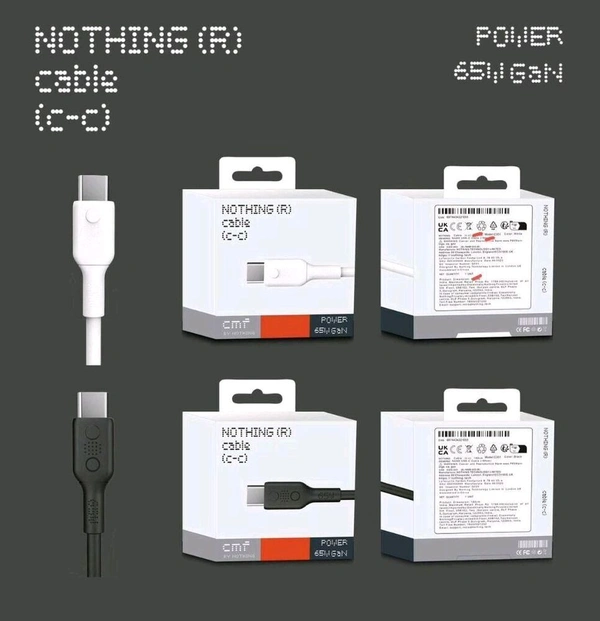 Nothing 65W 💯% Og Quality Cable Type-C To Ty-C Port Multi Coloure 