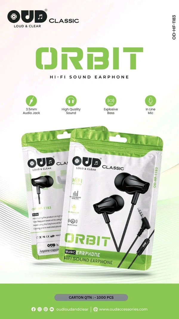 OUD New Oribt OD-HF-1183 Wired Champ Earphone 