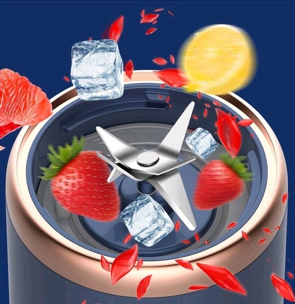 Portable Electric Juicer Blender – USB Rechargeable, 4 Blades, 520ml, 40W Powerful Motor for Smoothies & Juices 