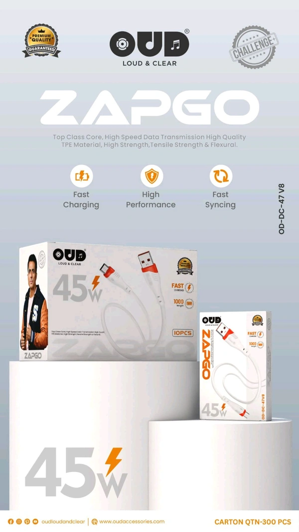 OUD ZAPGO (OD-CH-47) 45W Cable 6 Month Warranty  - Type-C