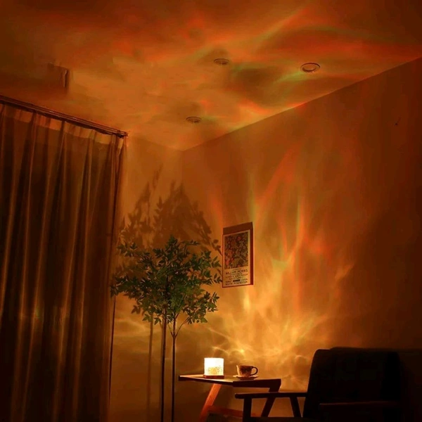 Projector Lights Ocean Wave, Romantic Warm Ocean Wave Water Night Light Projector 3D Water Wave Effect, Romantic LED Light Projector Projection Lamps Crystal Table Lamp for Bedroom Decor