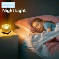 Projector Lights Ocean Wave, Romantic Warm Ocean Wave Water Night Light Projector 3D Water Wave Effect, Romantic LED Light Projector Projection Lamps Crystal Table Lamp for Bedroom Decor