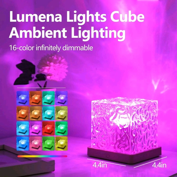 Projector Lights Ocean Wave, Romantic Warm Ocean Wave Water Night Light Projector 3D Water Wave Effect, Romantic LED Light Projector Projection Lamps Crystal Table Lamp for Bedroom Decor
