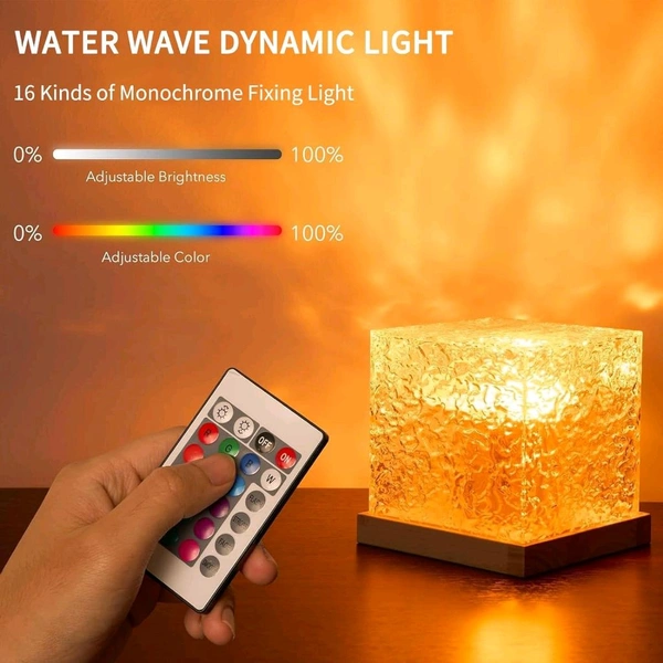 Projector Lights Ocean Wave, Romantic Warm Ocean Wave Water Night Light Projector 3D Water Wave Effect, Romantic LED Light Projector Projection Lamps Crystal Table Lamp for Bedroom Decor