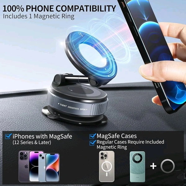 New K-009 Vacuum Magnetic Phone Holder Stand for Magsafe, 360° Adjustable 