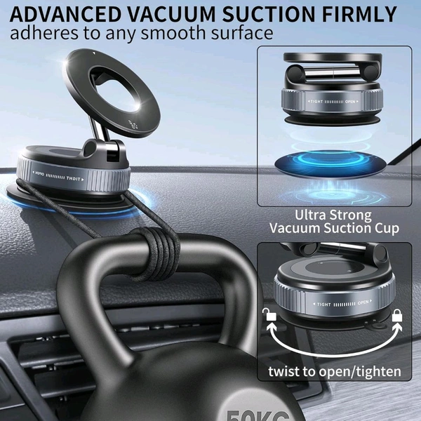New K-009 Vacuum Magnetic Phone Holder Stand for Magsafe, 360° Adjustable 