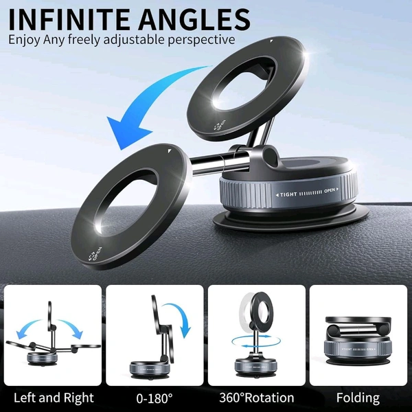 New K-009 Vacuum Magnetic Phone Holder Stand for Magsafe, 360° Adjustable 