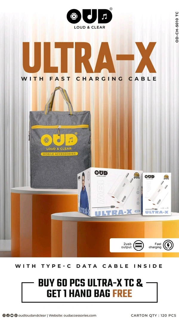 OUD Ultra-X 5010 Type-C 18W Double USB Charger 