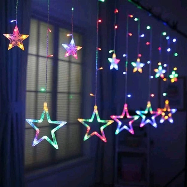 6+6 Star ⭐ Multi Colour Curtain Light 