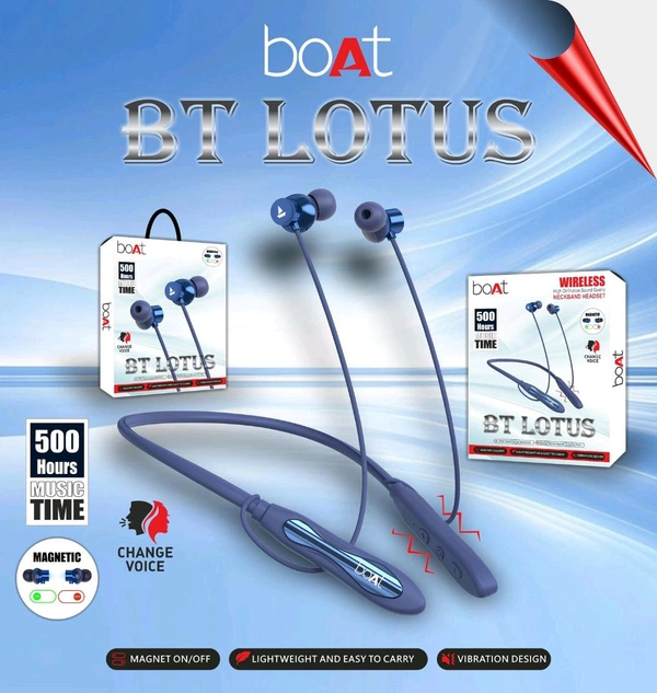Boat BT Lotus Megantic On-Off, Voice Changer, 300mAh Big Battery 🔋, Vibration 📳 Neckband 
