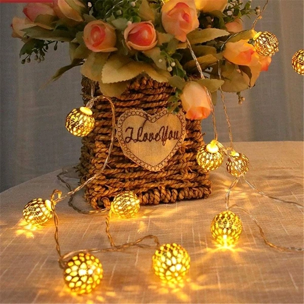Globe String Lights Plug-in Metal Ball Fairy Lights SC-707 14L 