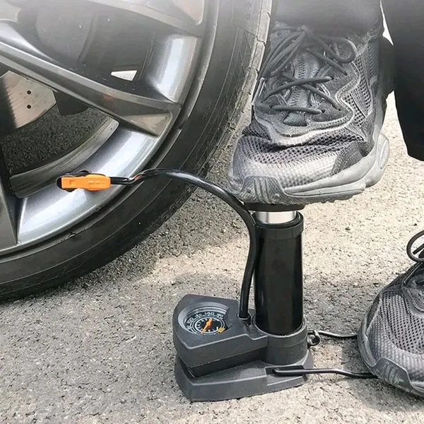 High Pressure Foot Air Pump with Gauge Heavy-Duty Foot Bike Pump for Bicycle Ball Scooter Car Inflatable Toys Mini Pump
