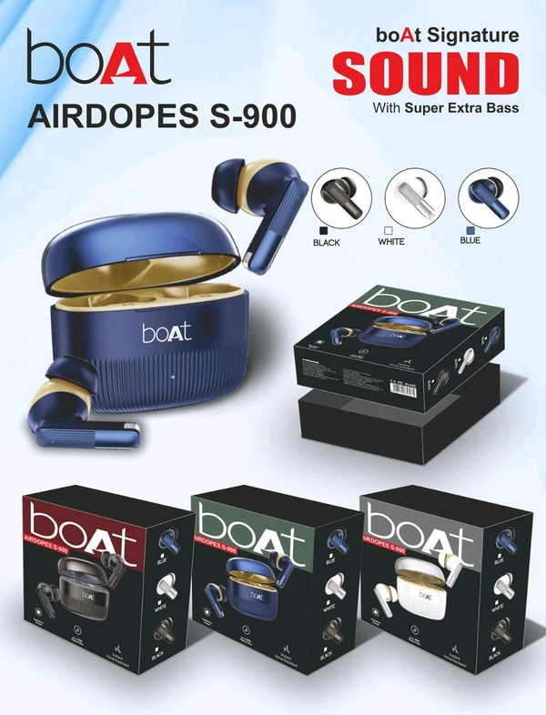 Boat Airdopes S-900 Super Extra Bass High Sound Double Packing Earbuds 