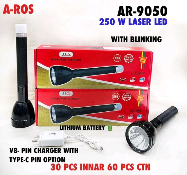 A-ROS AR-9050 High Power Flashlight 250W Laser Led Light 