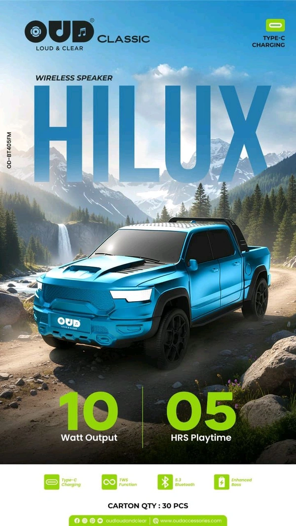 New OUD HILUX CAR SPEAKERS 🔊 10WattOut Put & 5 Hrs Playtime 