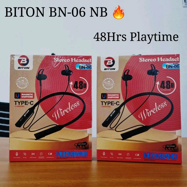 BITON BN-06 Megantic Neckband 💫,Type-C Charging & 48Hrs playtime 