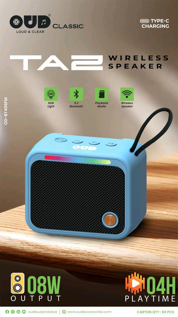 OUD Taz Wireless Bluetooth Speaker 🔊 With RGB Lights 