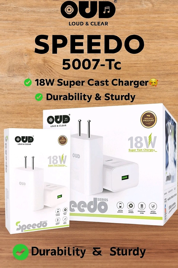 OUD SPEEDO TYPE-C CHARGER 18W GENUINE QUALITY  6 MONTH WARRANTY 