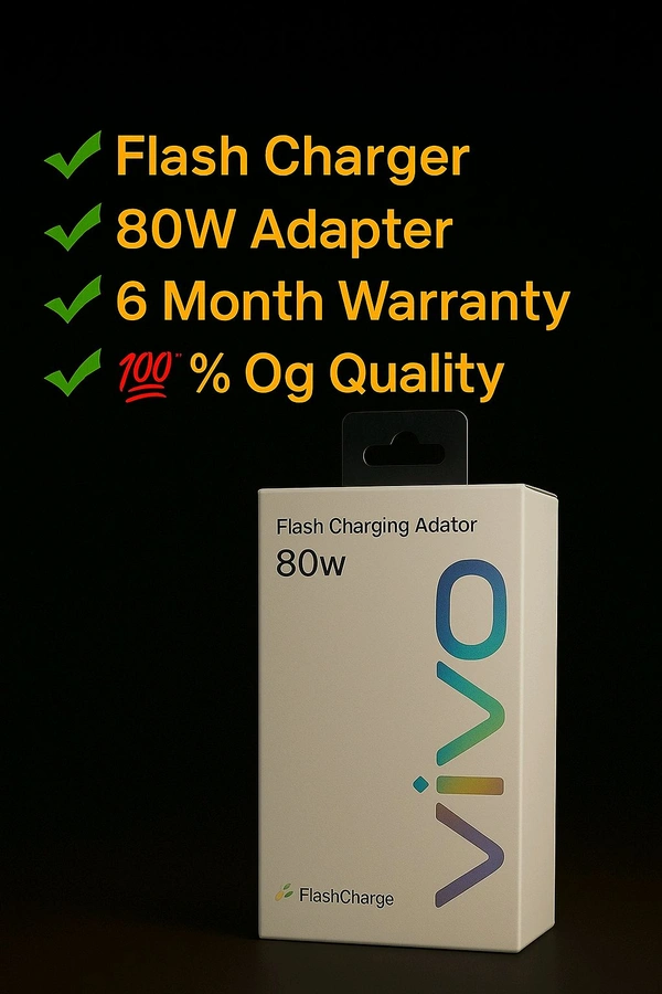Vivo 80w Adapter Flash Charger 💯% Og Quality 