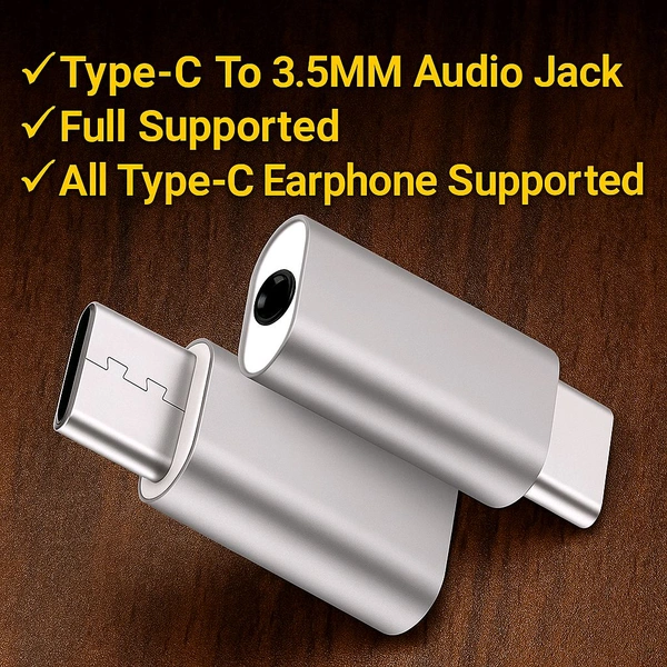 Type-C To 3.5 MM Audio Adapter Phone Converter ( 10 Pcs Packet)