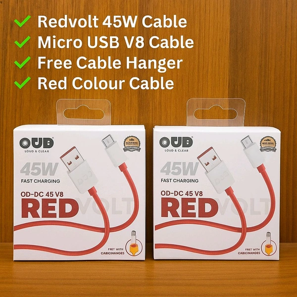 OUD Red Volt 45W Micro Usb (V8) Cable 