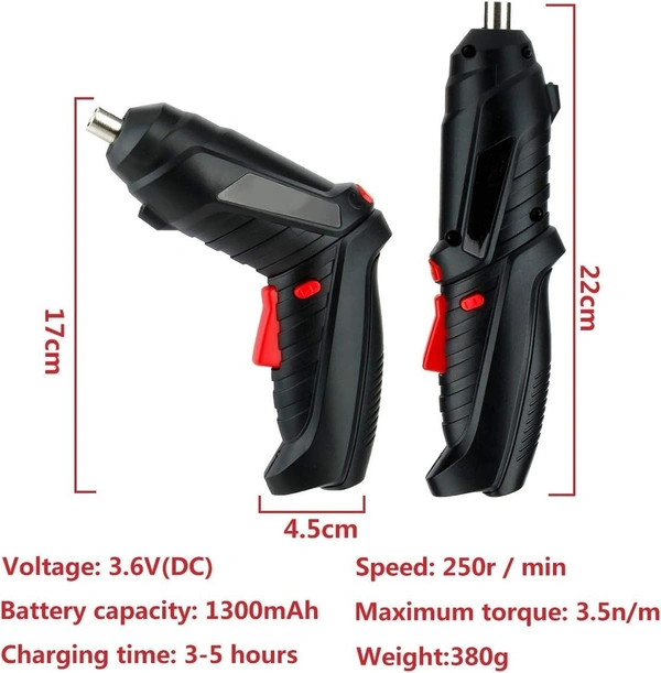 Cordless Electric Drill & Screwdriver Set, 3.6V Battery Ed Screwdriver Kit Including 