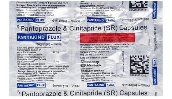 Pantakind-Flux Capsule - 1 Strip (10 Capsules), Cinitapride (3mg) + Pantoprazole (40mg)