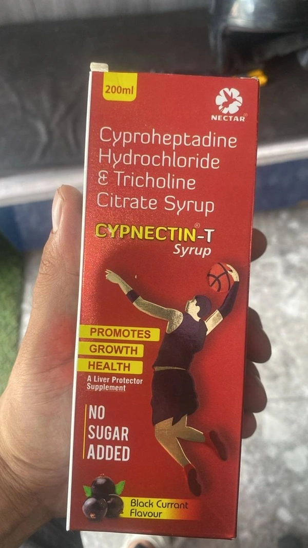 Cypnectin T Syrup - 200ml, Cyproheptadine (2mg) + Tricholine Citrate (275mg)