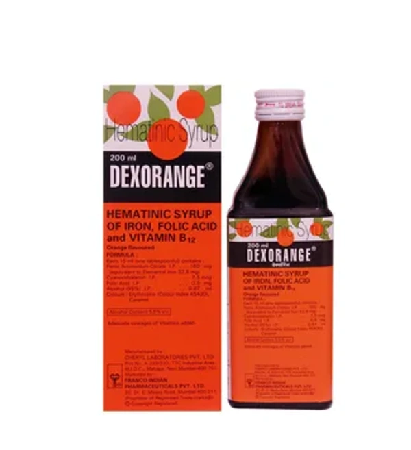 Dexorange Hematinic Syrup  - 200ml, Iron, Folic Acid & Vitamin B12